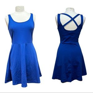 H&M Navy blue mini cocktail party dress casual summer elegant girls women size S